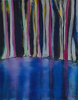 Bäume  Spiegelung, 2012, Acryl auf Leinwand, 60 x 40cm