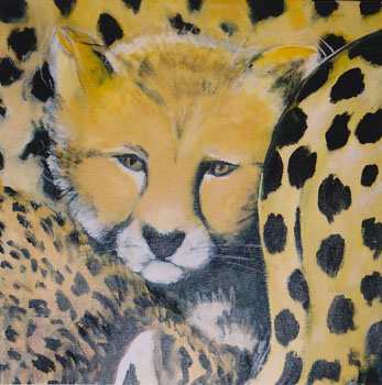 Kind Gepard, 2005, Acryl auf Leinwand, 40 x40 cm