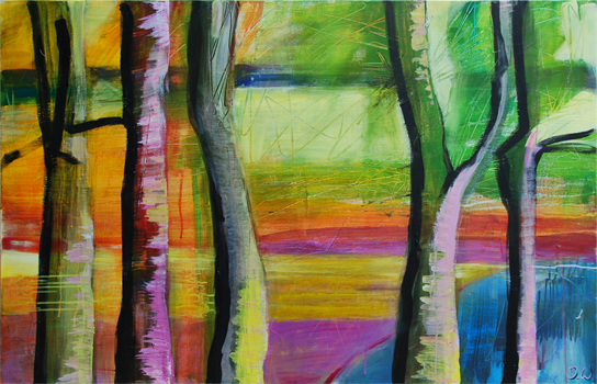 Bäume, 2014, Acryl auf Leinwand, 80 x 120cm