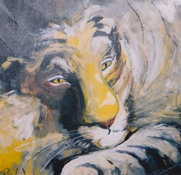Krieger Tiger, 2005, Acryl auf Leinwand, 40 x40 cm