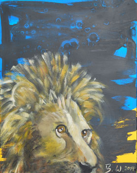 Löwe, 2014, Acryl auf Leinwand, 40 x 50cm