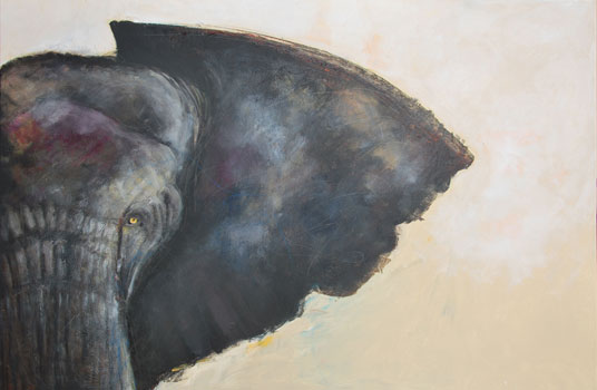Afrikanischer Elefant, 2014, Acryl auf Leinwand, 120 x 80cm