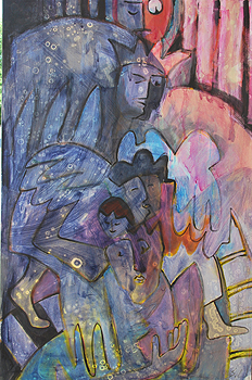 Todesengel, 2015, Acryl auf Leinwand, 100 x 150cm