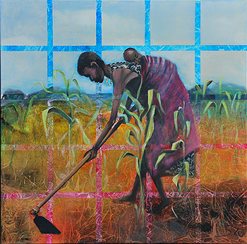 Margret Lopez - Uganda, 2015, Acryl auf Leinwand, 80 x 80cm