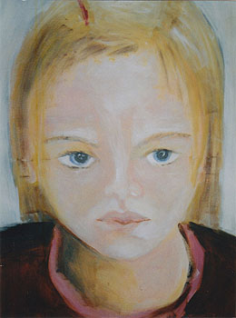 Kinderportrait (weies M&aumldchen), 2004, Acryl auf Leinwand, 90 x 70cm
