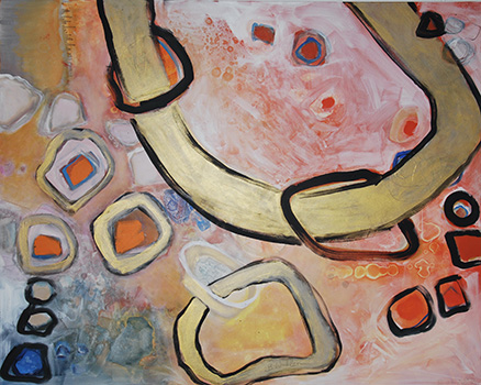 VERBUNDEN, 2022, Acryl auf Leinwand, 150 x 120cm