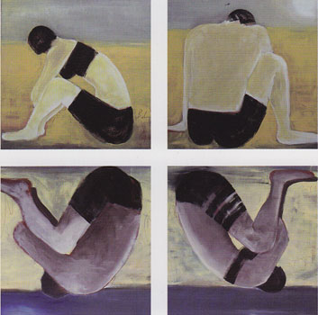 4 x Mue im Quadrat, 4-teilig, 2006, Acryl auf Leinwand, 80 x 80cm