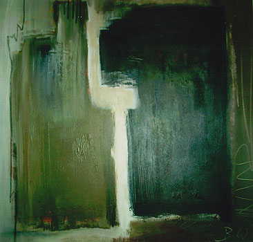 Kommunikation zweier Formen II, 2008, Acryl auf Leinwand, 100 x 100cm