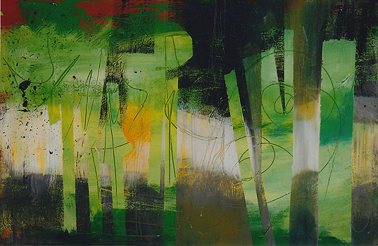 Landschaft in grn, 2009, Acryl auf Leinwand, 40 x 60cm