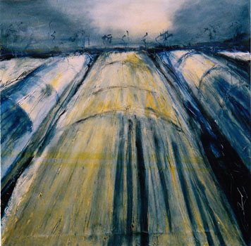 Spargel im Winter III, 2003, Acryl auf Leinwand, 40 x 40cm