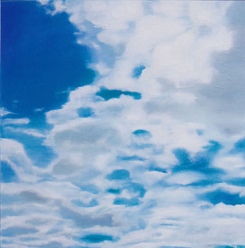 1m Himmel ber Franken (im Sommer), 2010, Acryl auf Leinwand, 100 x 100cm