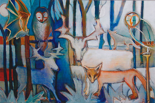 Verborgene Tiere im Winter, 2011, Acryl auf Leinwand, 80 x 120cm