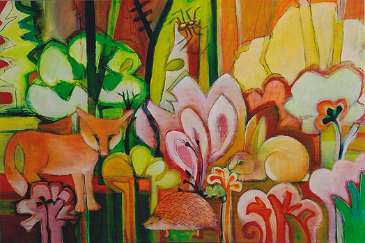 Verborgene Tiere im Sommer, 2011, Acryl auf Leinwand, 80 x 120cm